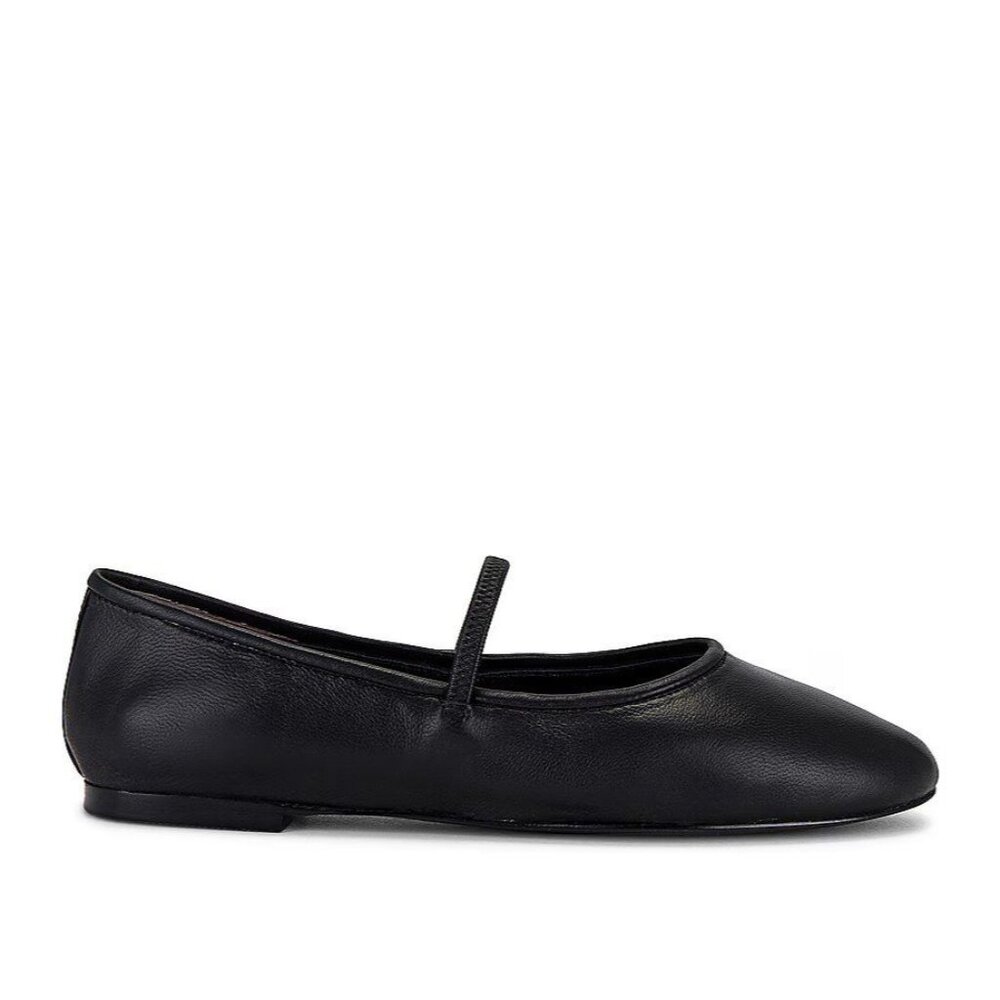 RAYE Jolie Flats in Black Leather 7 Womens Ballet Mary Janes Shoes